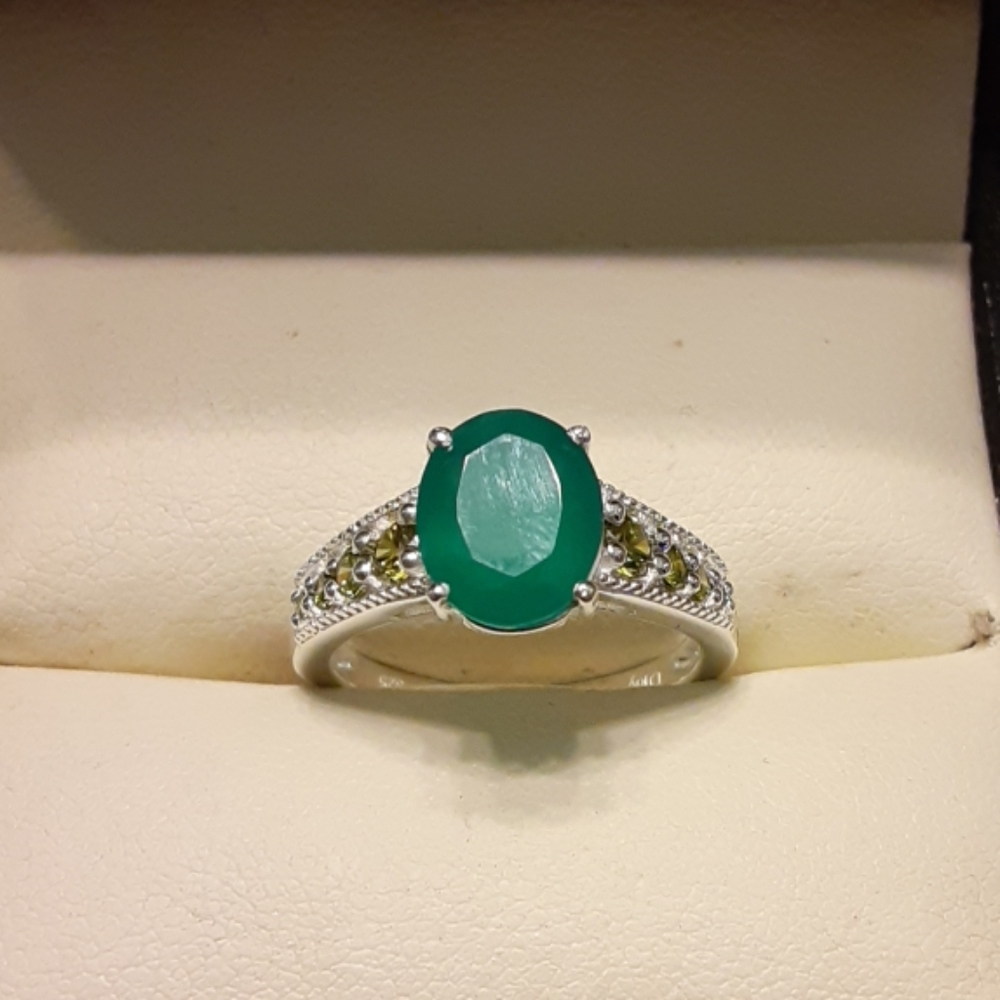 2.50ctw Genuine Green Agate-Periodt 925 - Picture 7 of 7